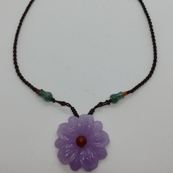 Purple & Green Jade Adjustable Necklace - Picture 1 of 1